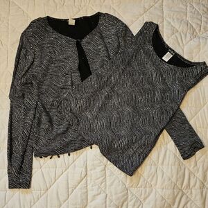 MSK brand 2 piece Black Jacket and Tank Top with Sequins